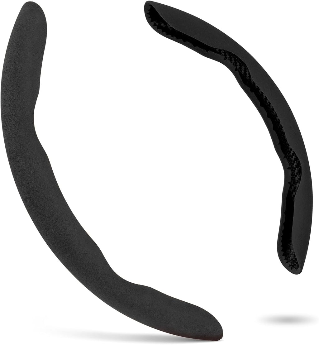 Steering Wheel Cover, Non- Slip Segmented Car Steering Wheel Cover, Steering Wheel Cover Men & Women, Universal 99% Car Wheel Cover Protector (Black-Regular Style)