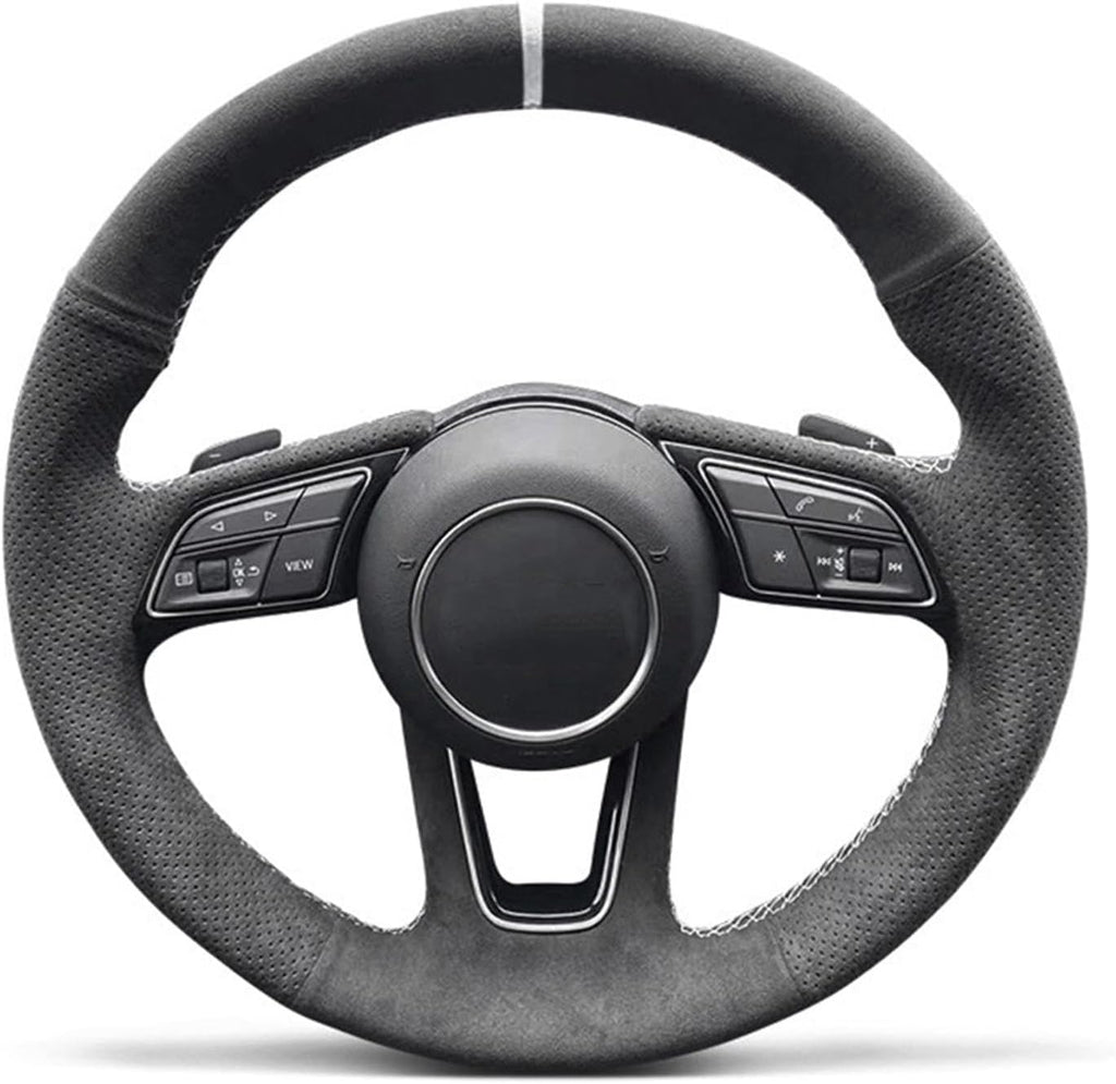 DIY Suede Car Steering Wheel Braid Cover,