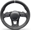 DIY Suede Car Steering Wheel Braid Cover,