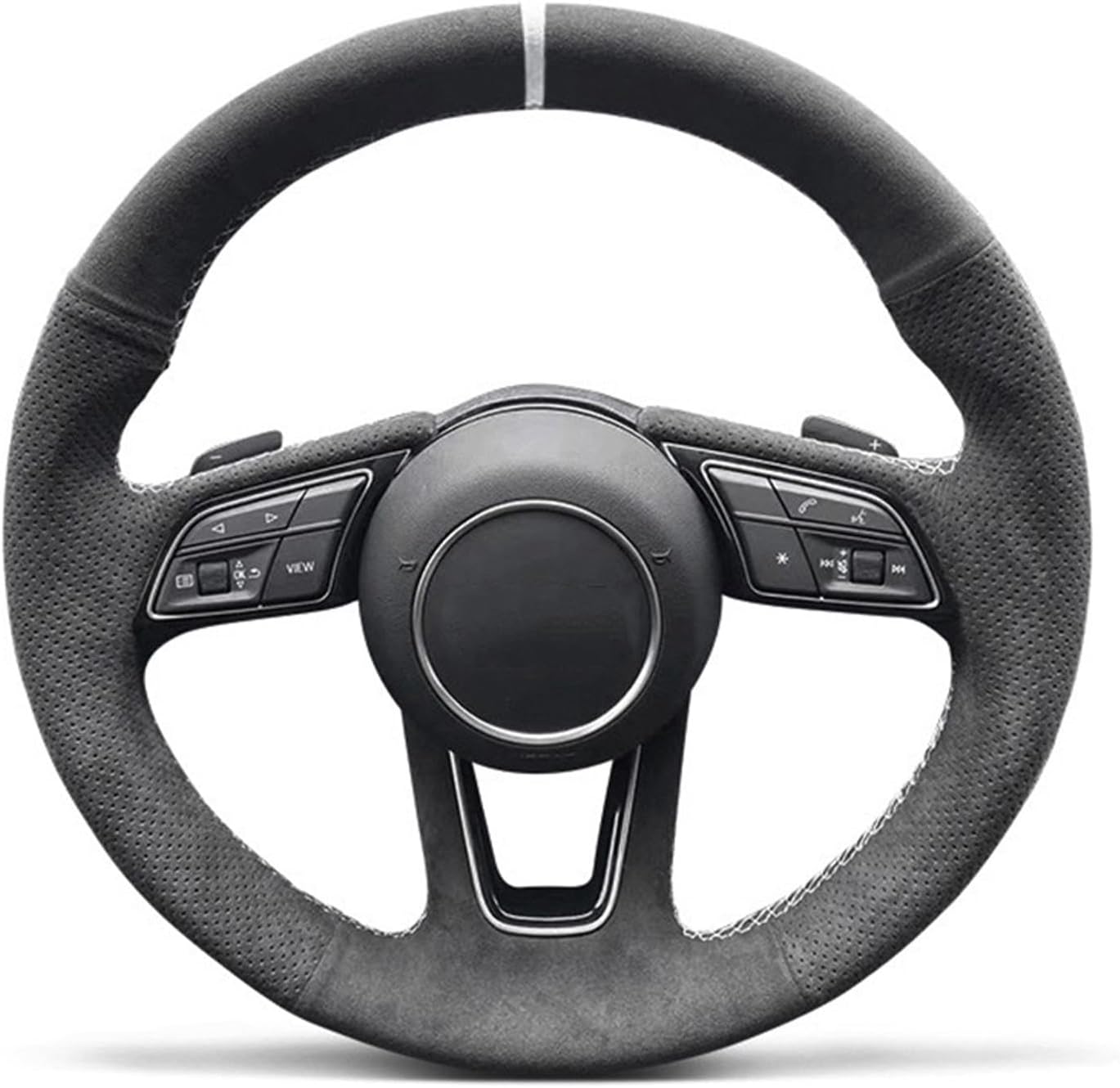 DIY Suede Car Steering Wheel Braid Cover,