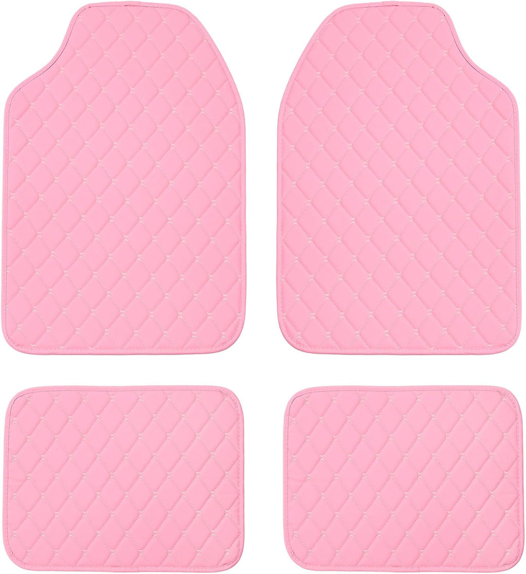 Luxury Leather Car Mats - Universal Fit All Weather Car Floor Mats - Full Set for SUV, Van & Truck