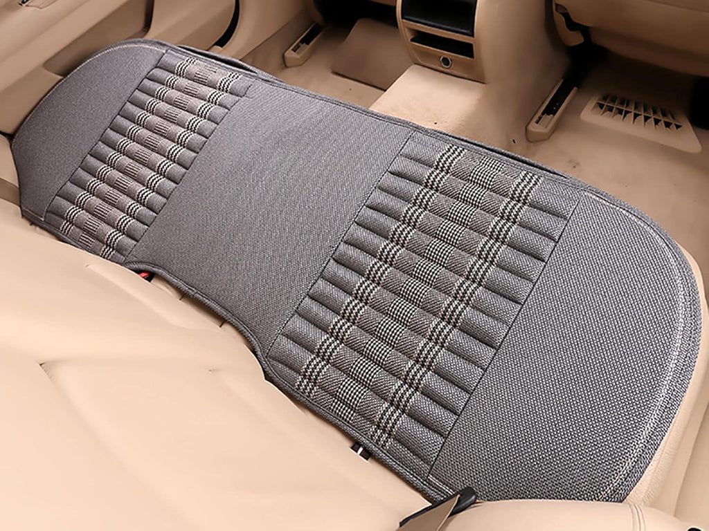 Car Seat Cushion,Car Seat Cover Universal Rear Cushion Pad,Bamboo Charcoal Comfortable and Breathable Fabric Seat Cushion with Storage Pouch,Fit for Trucks Vans Cars SUV (Gray)