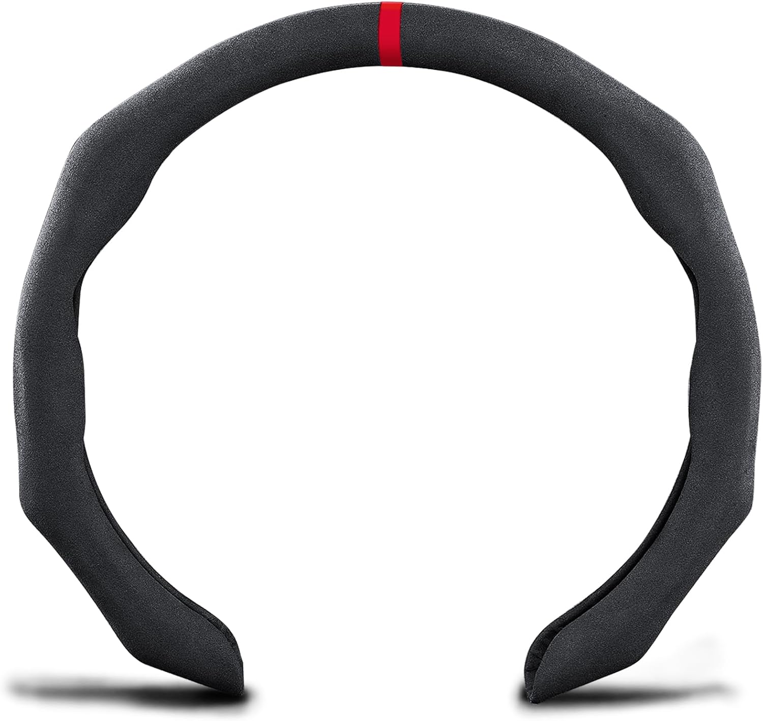 Car Steering Wheel Cover Suede Wrap 14.5-15 inch Steering Wheel Grip Snap On Non Slip Sport Car Interior Accessories Decoration Universal Black