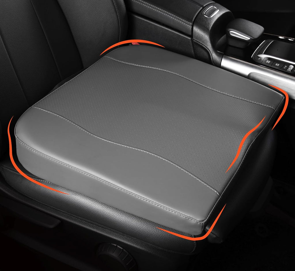 Car Seat Cushion, Comfort Memory Foam Car Cushions for Driving - Sciatica & Lower Back Pain Relief, Seat Cushion for Car Seat Driver, Office Chair, Wheelchair (Classic Grey)