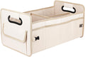 Car Trunk Organizer, Car Organizers and Storage Collapsible Multi Compartment Container Box, Adjustable Car Accessories for SUV Sedan Truck, Standard Size, Beige