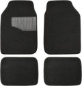 Universal Fit Rubber Carpet Floor Mats For Car SUV Van & Truck, 4 count (Pack of 1), Black, 25"L x 17.5"W (Front), 13"L x 17.5"W(Rear)
