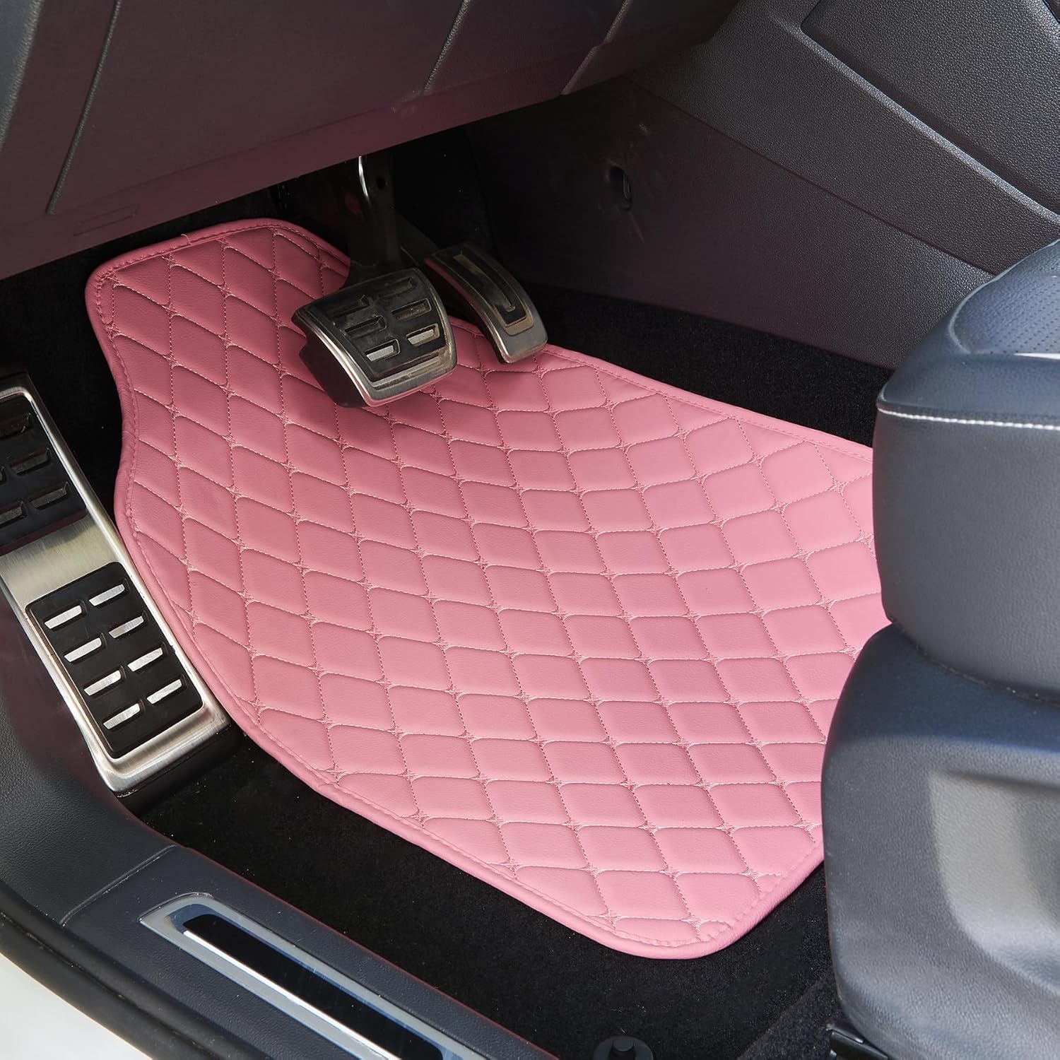 Luxury Leather Car Mats - Universal Fit All Weather Car Floor Mats - Full Set for SUV, Van & Truck