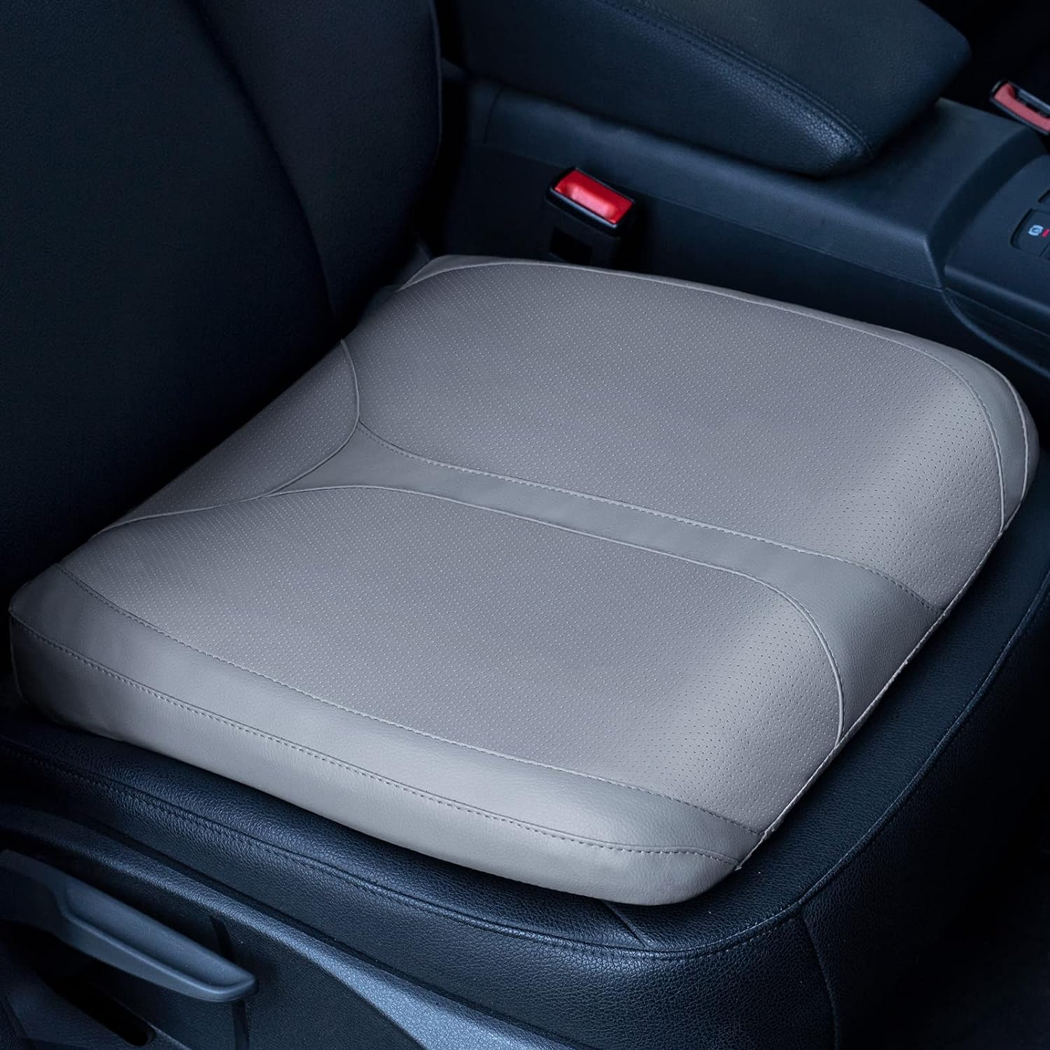 Leather Car Memory Foam Heightening Seat Cushion for Short People Driving,Hip(Coccyx/Tailbone) and Lower Back Pain Relief Butt Pillows,for Truck,SUV,Office Chair,Wheelchair,etc. (Gray